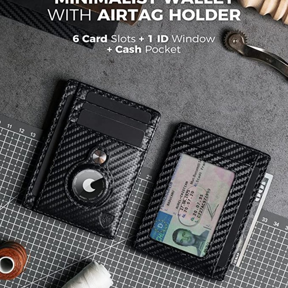 Slim Minimalist Front Pocket Wallet for AirTag